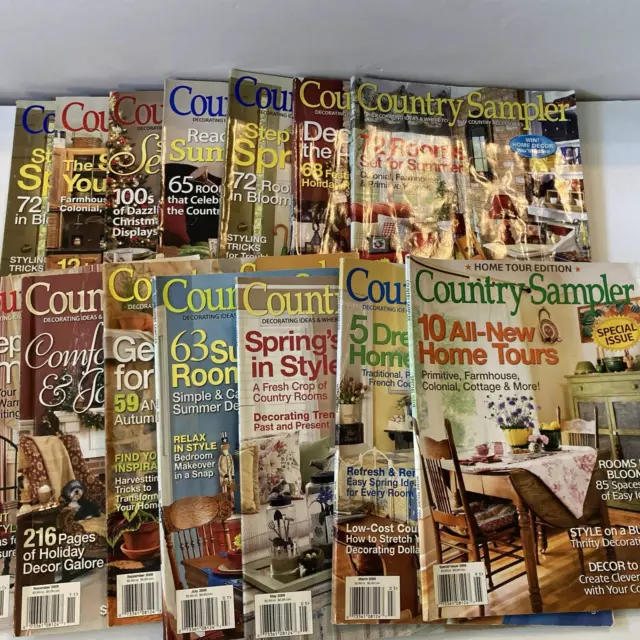 14 Lot of Country Sampler Magazine 2009 to 2011 Decor Style Design Makeovers