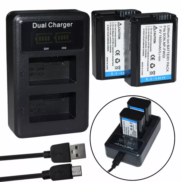 2X LP-E6 Battery + USB Dual Charger for Canon EOS 5DS R 6D Mark II 80D EOS 90D