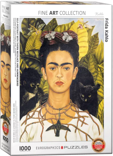 EUROGRAPHICS 1000 PIECE Jigsaw Puzzle -Frida Kahlo Self Portrait with ...