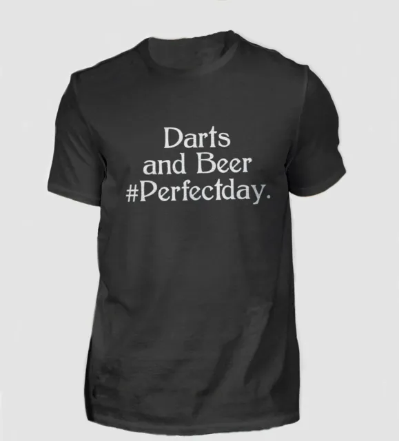Darts And Beer #Perfectday - Mens Funny T Shirt Tumblr