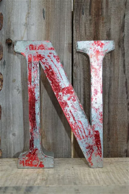 Medium Vintage Style 3D Red N Shop Sign Letter Tin Wall Art Letter Font