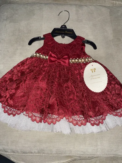 American Princess embellished dress 0-6 months new doll baby party wedding event