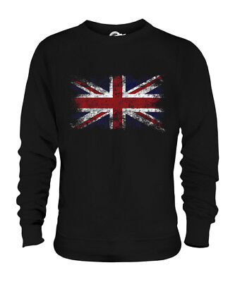 Union Jack Distressed Flag Unisex Sweater Top Uk Gb Great Britain United Kingdom
