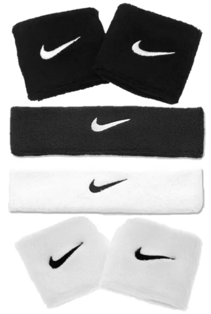 ✅NIKE SWOOSH Set Stirnband Headband Schweißband Wristband Fitness Joggen Sport