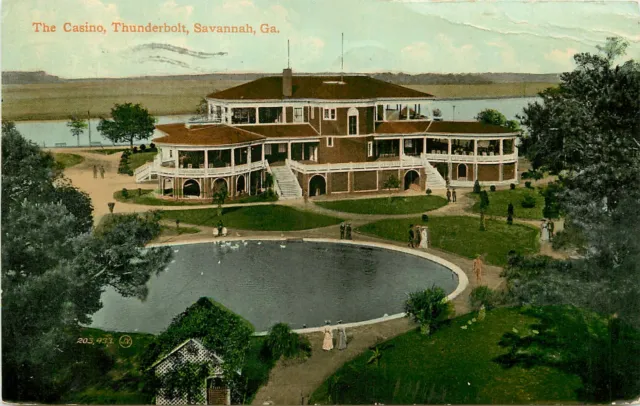 Georgia, GA, Savannah, Casino, Thunderbolt 1910 Postcard