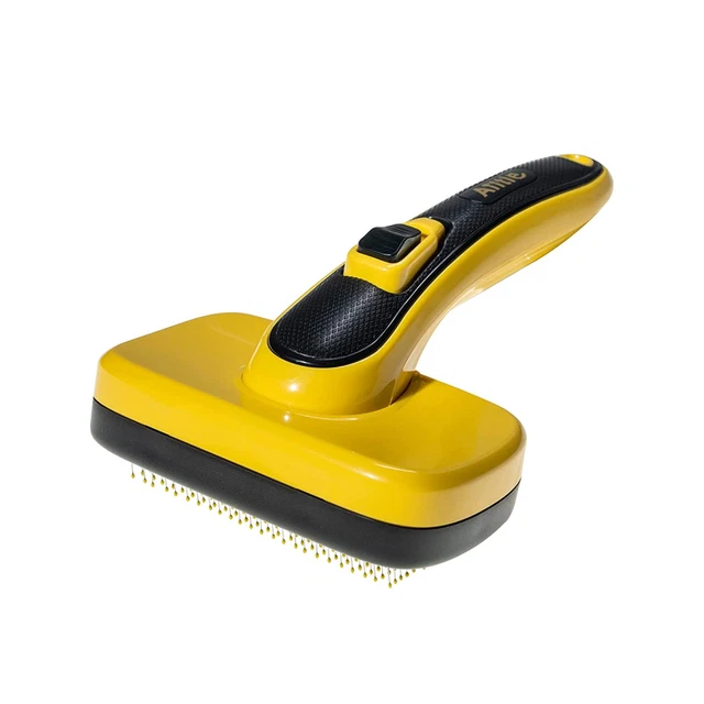 Aiitle Upgraded Self Cleaning Slicker Brush for Dogs and Cats - Yellow
