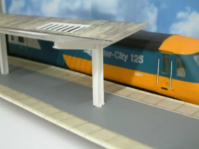 Station Island Platform Canopy Card Kit with 3 D printed Supports and Skylights