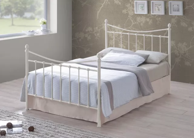 Alderley Metal Bed Frame | Black or Ivory | Small Double, Double and King size 2