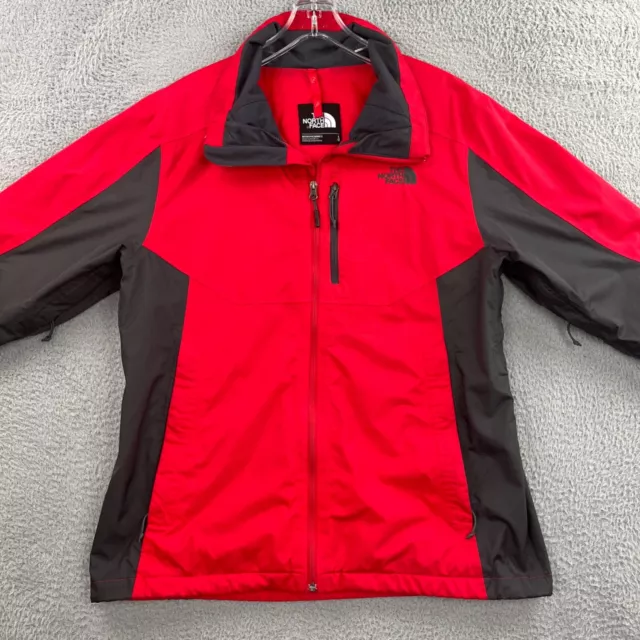 North Face Jacket Mens Large Red Black Hyvent Windbreaker Rain Jacket No Hood