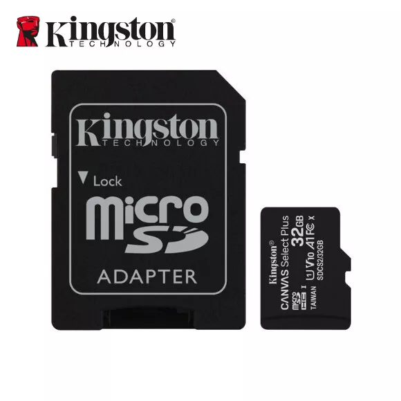 Nouveau Kingston 32Go MicroSD SDHC C10 Cartes Mémoire TF 100MB/s avec Adapteur 3