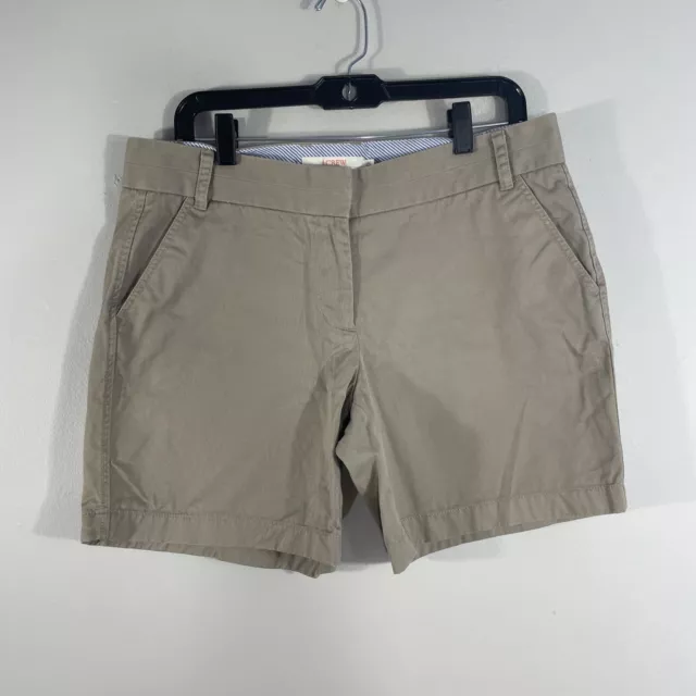 J.Crew Womens Chino Broken-In Beige Cotton Shorts Size 10 Summer Outdoor Casual