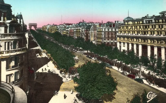 Vintage Postcard 1910's Main Street City Avenue Des Champs-Elysees Paris France