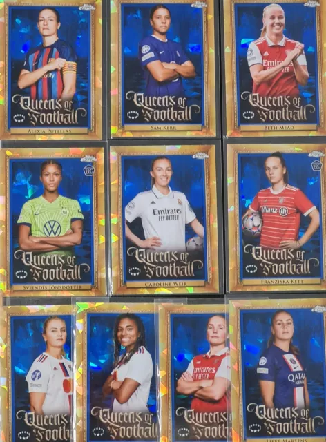 Queens Of Football - Topps Chrome 22/23 - Complete Set - 10 Cards - Q1-Q10