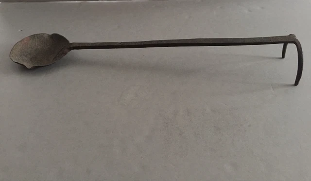 18TH C BLACKSMITH Wrought Iron Musket Ball Lead Smelting Tool AAFA $110