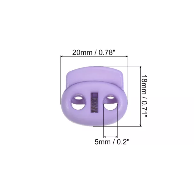 Serrature a molla 0,7x0,7", confezione da 100 tappo interruttore a molla doppio foro, viola chiaro 2