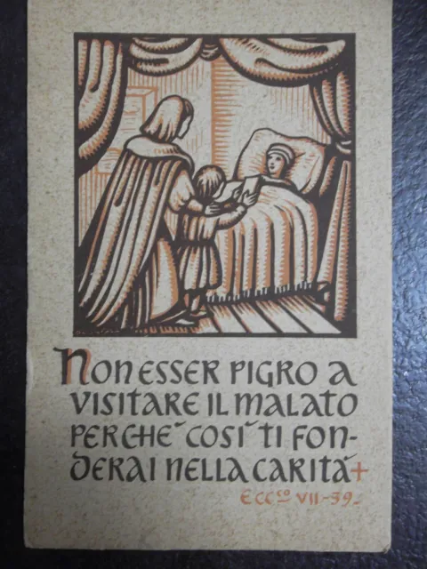 2 cartoline le opere di misericordia f.p.  buona pasqua