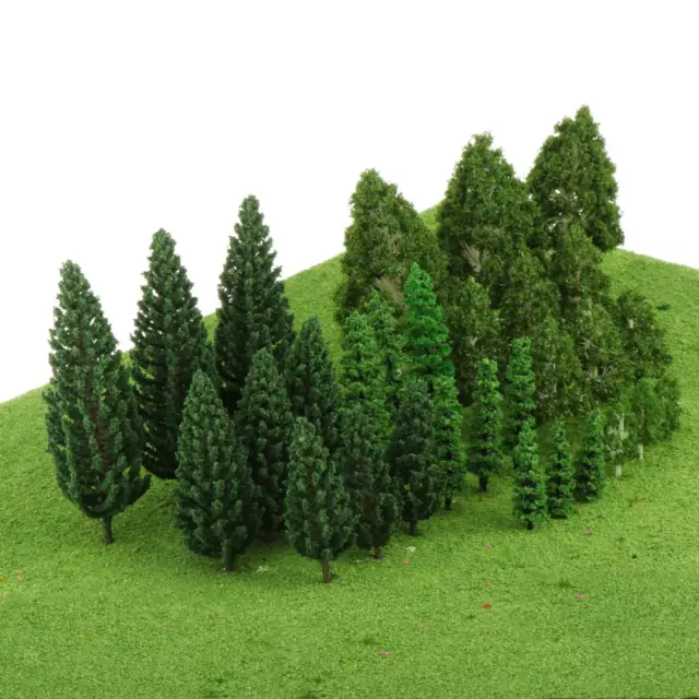 30 pezzi HO OO Modello in scala Alberi Treno Ferrovia Layout Diorama Wargame