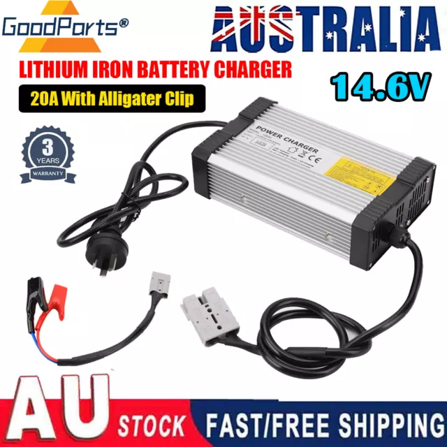 14.6V Lithium 12V 20A AC/DC Battery Charger Fits For Lithium Iron LiFePO4 AU