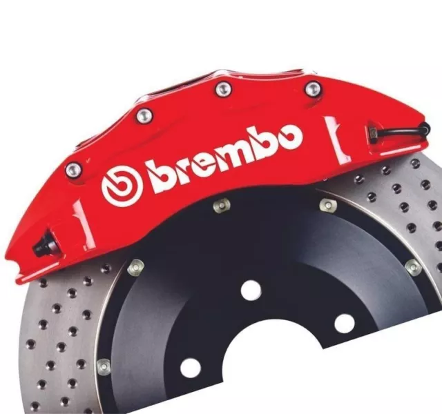 8 x adesivi pinza freno Brembo sticker resistenti al calore - bianco