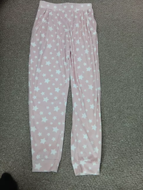 Matalan Pink / White Star Pyjama Bottoms Size 8-10