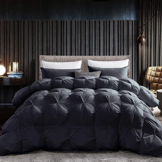 Goose Down Feather Fiber Comforter Queen Size Duvet100% Egyptian Cotton Cover