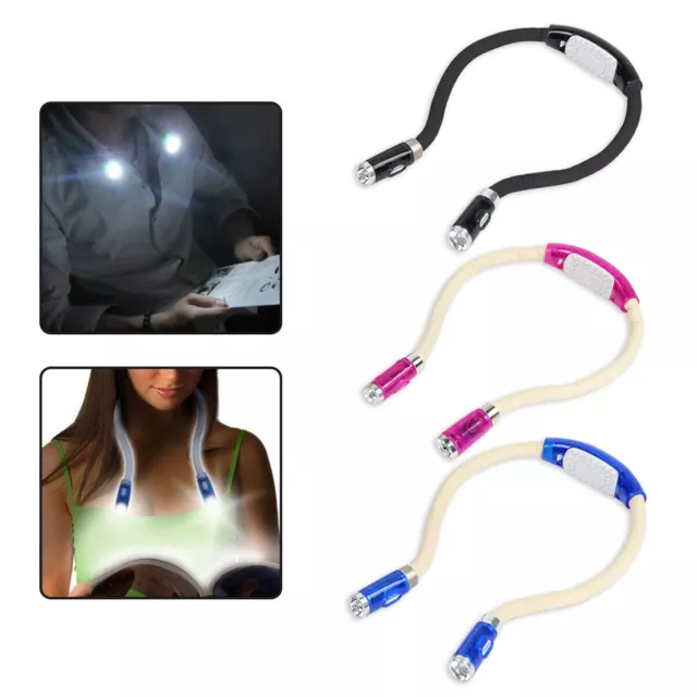 Hands-free Knitting Huglight Over Neck Flexible Reading Light Book LED Lamp UK