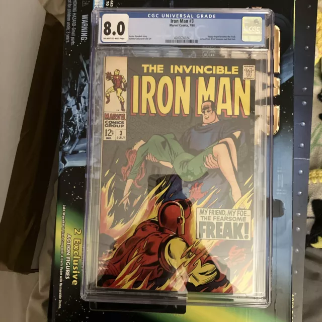 Ironman #3 Cgc 8.0 Happy Hogan Becomes The Freak Key Issue Save $$ 50.00