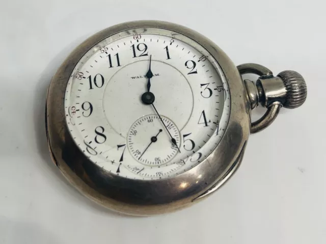 Vintage Waltham Dueber coin silver case 4 oz. Pocket Watch 1896 18s 7957262