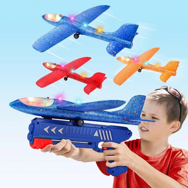 AIRPLANE LAUNCHER FOAM Glider Led Plane Flight Mode Catapult Plane