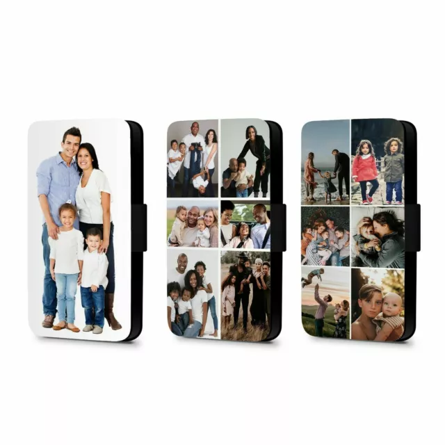 Personalised Case For iPhone 14 13 12 11 XR X XS 7 8 6 Photo Flip Wallet Cover