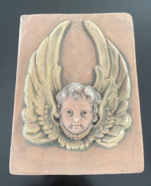 ARTS & CRAFTS  GOTHIC  ELLISON POTTERY TILE ANGEL CHERUB 6”x7.5”