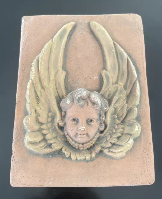 ARTS & CRAFTS  GOTHIC  ELLISON POTTERY TILE ANGEL CHERUB 6”x7.5”