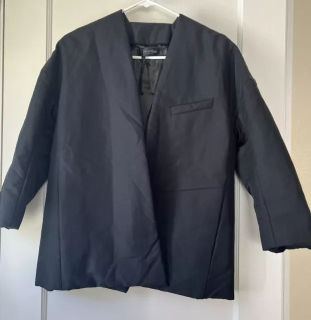 CALVIN KLEIN COLLECTION Made Italy nylon Black Jacket SIZE 2