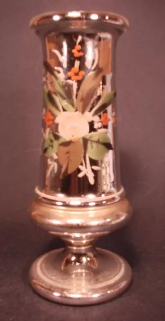 Bauernsilber - Vase. Böhmen, 19.Jh. Glas modelgebl. Emailbemalung. Bodensiegel.