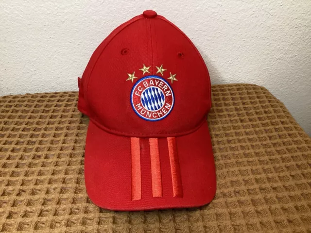 Adidas FC Bayern Munchen Munich Club Strapback Hat Soccer Embroidered Logo Cap