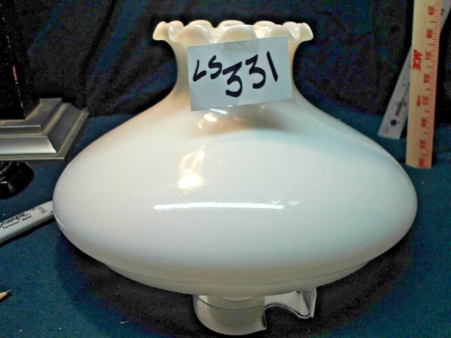 Antique Milk Glass Oil Lamp Aladdin Tam O" Shanter Style Shade 10" Fitter   4-5