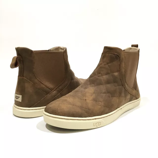 UGG Hollyn Deco Quilt Sneaker Boots -Chestnut Leather -Women’s US 10-NEW
