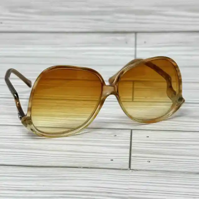 DVF Diane Von Furstenburg Sunglasses 70s Vintage Amber Lenses Austria READ