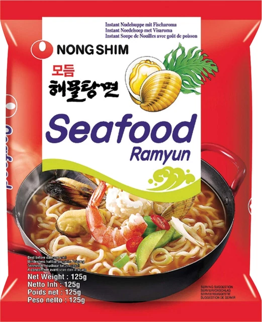 Nong Shim Instantnudeln Ramyun koreanische Seafood Ramen 18x 125g NEU MHD 08/23