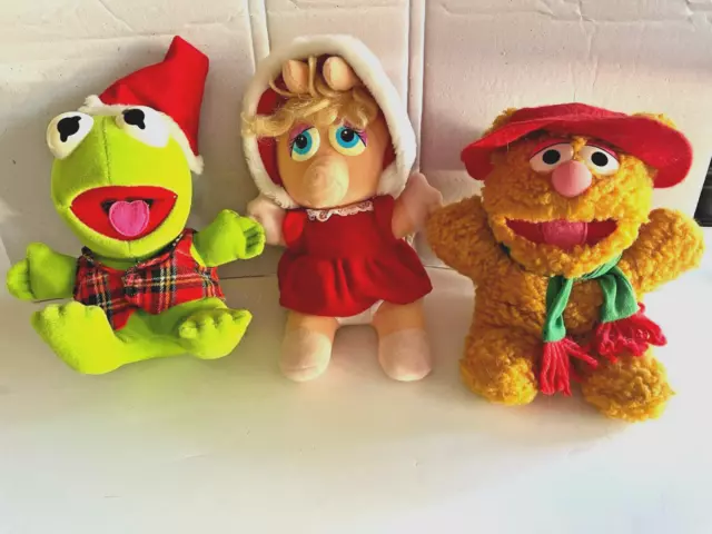 Vintage 1987 Muppet Babies - Kermit, Fozzie Bear & Miss Piggy Jim Henson Plush