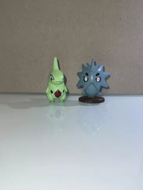 1999 Orignal 2" Pokemon C.g.t.s.j Tomy Larvitar  Pupitar Figures Nintendo