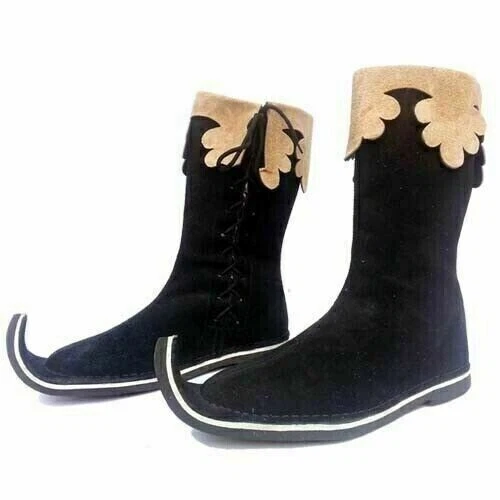 Bottes en cuir pour hommes Botte médiévale Chaussures d'époque Renaissance...