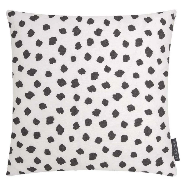 Funda de cojín reversible de algodón magma funda de cojín puntos hisopo negro antracita 40x40
