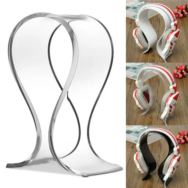 Acrylic Earphone Headset Desk Display Stand Hanger Holder For Headphone  =s=