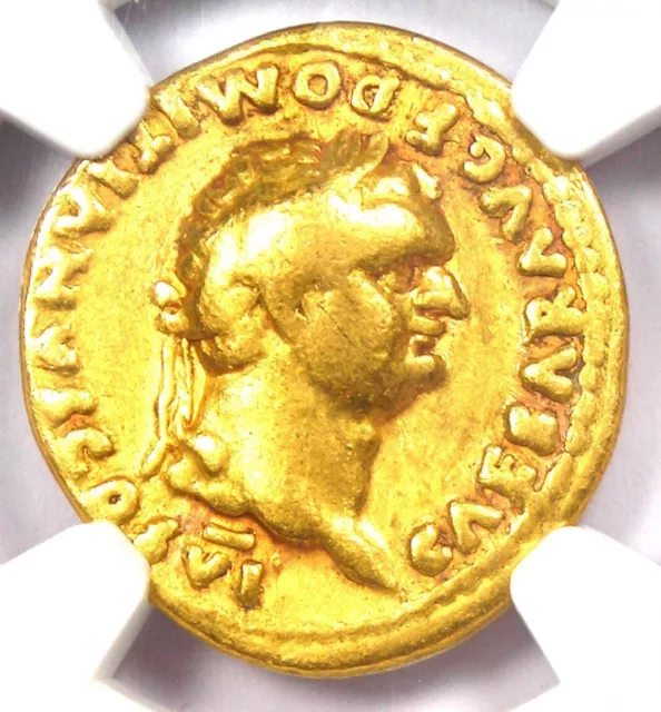 Domitian Gold AV Aureus Roman Ancient Coin 81-96 AD - Certified NGC Fine