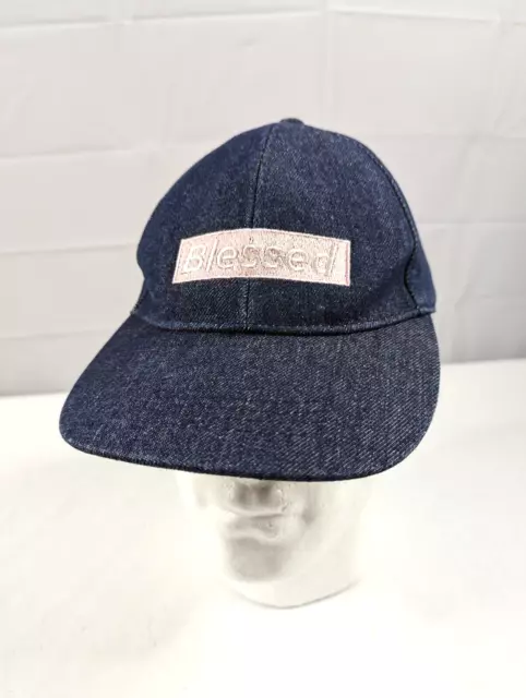 Blessed  Embroidered Womens Denim Baseball Cap Hat Snapback One Size Adjustable