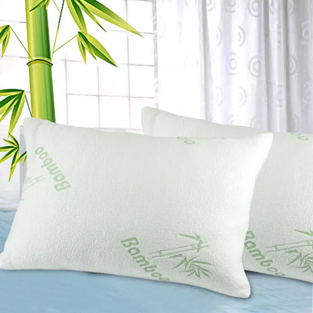 Dreamz 2x Memory Foam Pillow Bamboo Pillow Cushion Hypoallergenic Cover 70x40cm 2