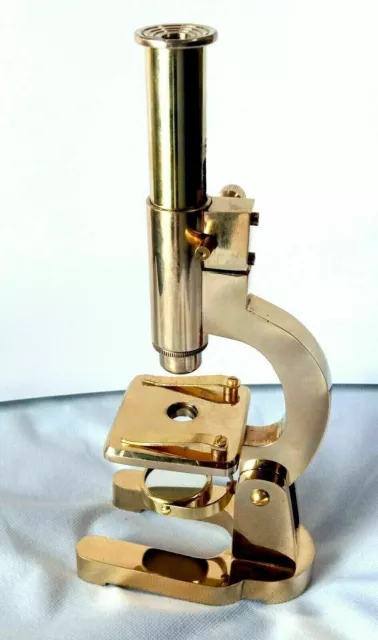 Messing-Mikroskop, Vintage-Studentenmikroskop, 7 Zoll, seltener monokularer Typ