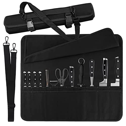 Chef Knife Bag With 24 Slots Cutlery Knives Holders Protectors Kitchen Travel