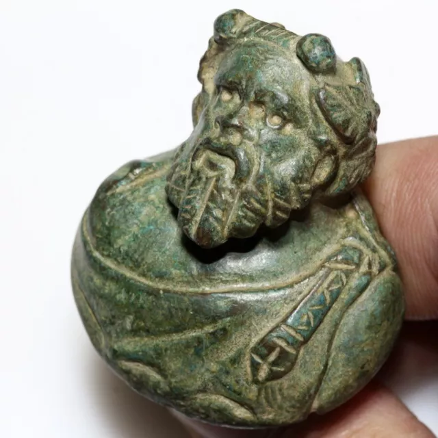 Ancient Roman bronze & iron nail ornament, River shape bust circa 100-400 AD